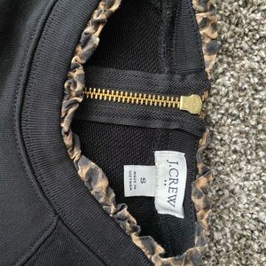 Jcrew Cheetah Trim Sweatshirt